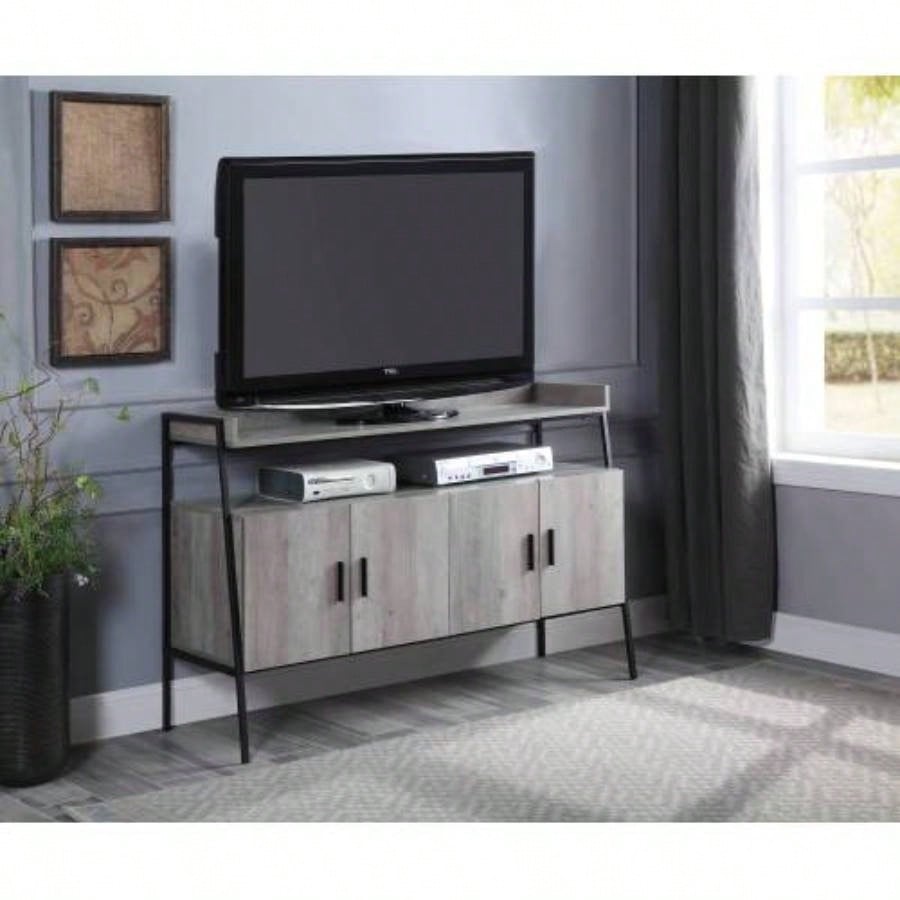 Samiya Gray Oak Black TV Stand