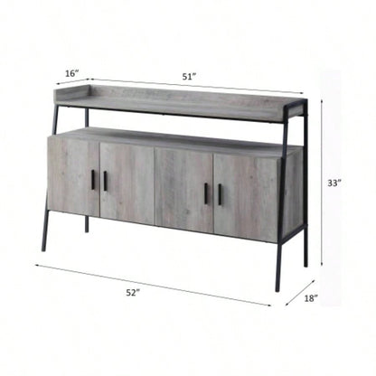 Samiya Gray Oak Black TV Stand