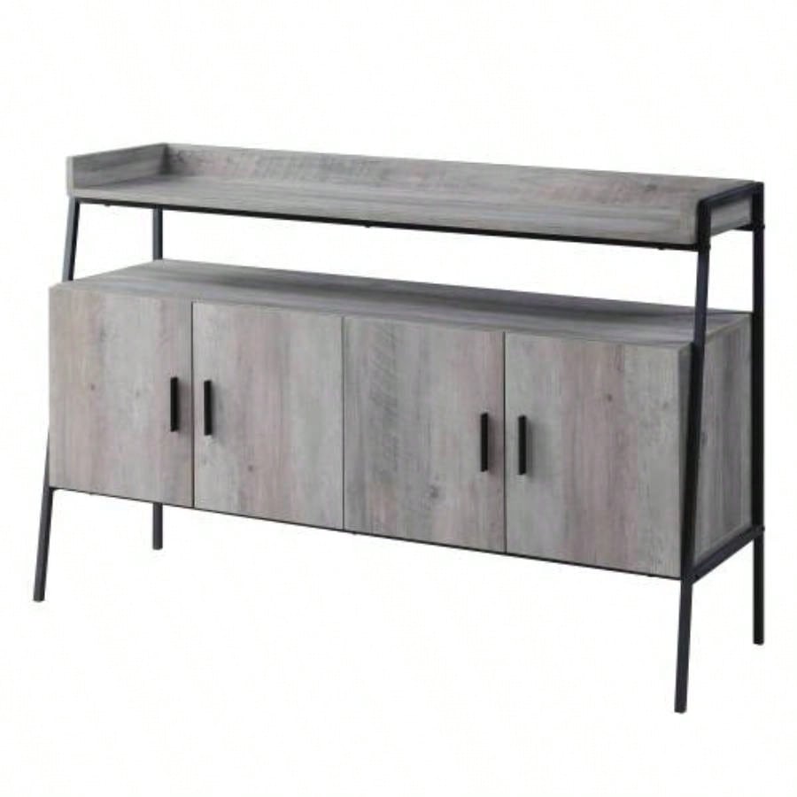 Samiya Gray Oak Black TV Stand