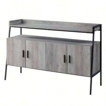Samiya Gray Oak Black TV Stand