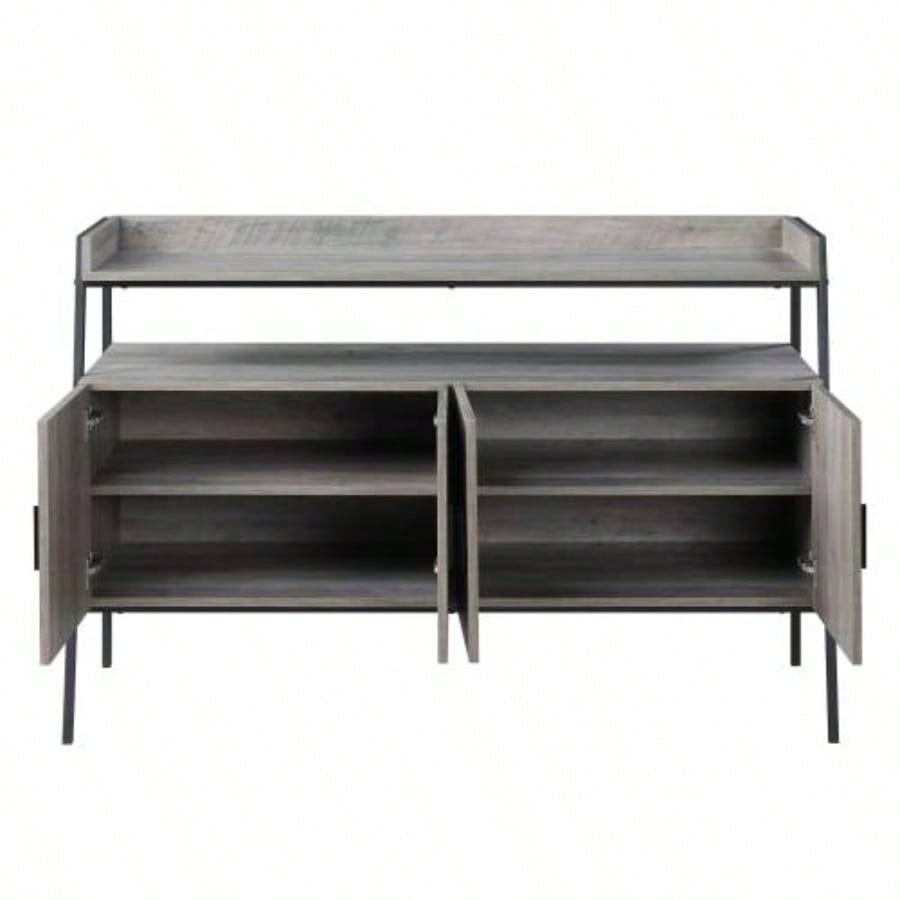 Samiya Gray Oak Black TV Stand