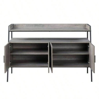 Samiya Gray Oak Black TV Stand