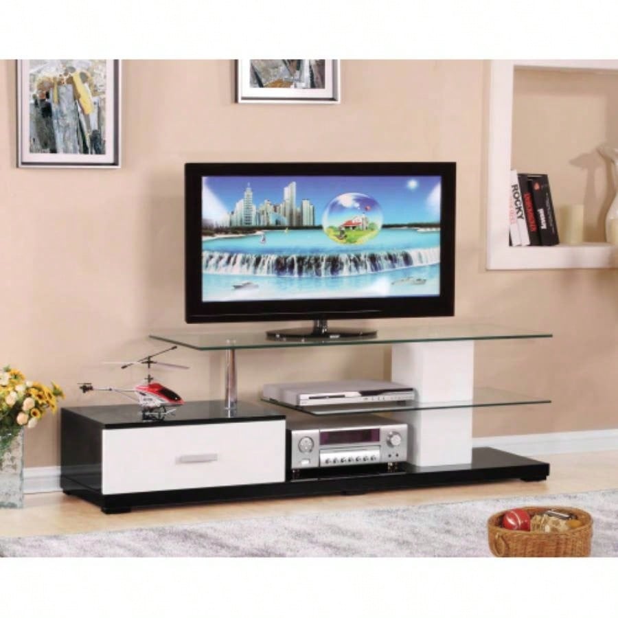 Ivana White Black TV Stand