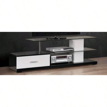 Ivana White Black TV Stand