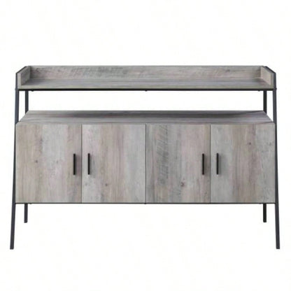 Samiya Gray Oak Black TV Stand
