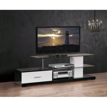 Ivana White Black TV Stand
