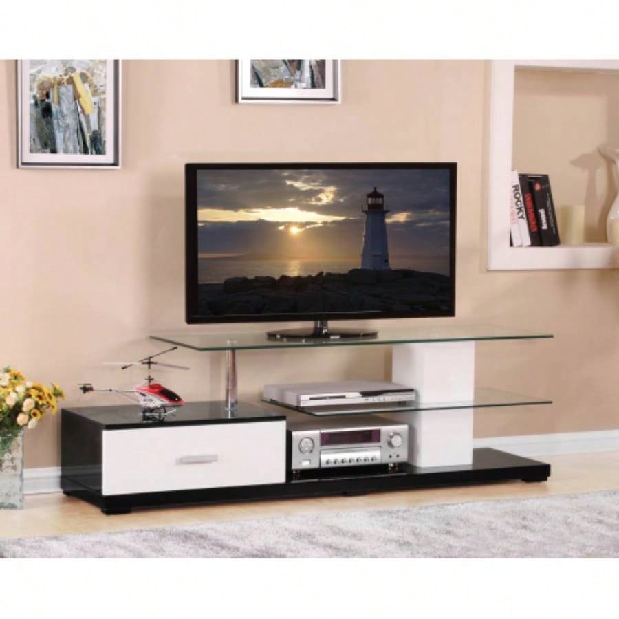 Ivana White Black TV Stand