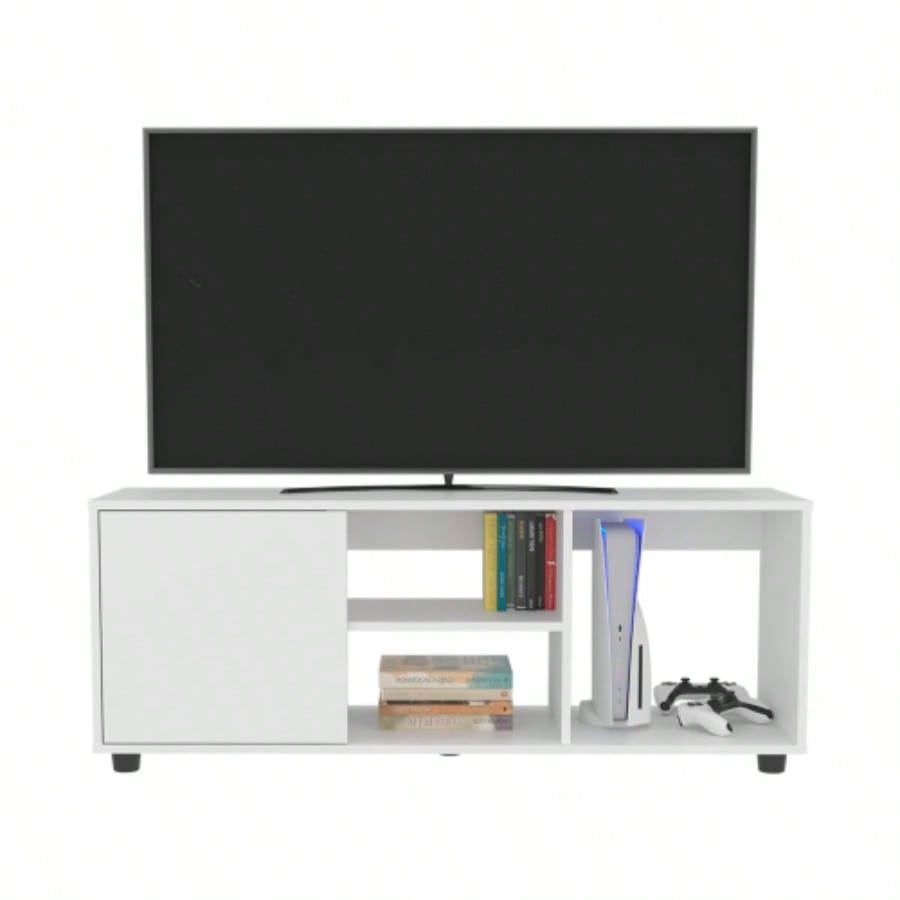 Tv Stand, 1 Door, 4 Shelves, 55 TV Capacity