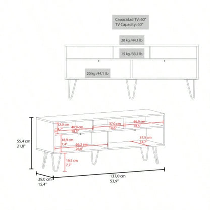 TV Stand, 2 Doors, 3 Shelves, 5