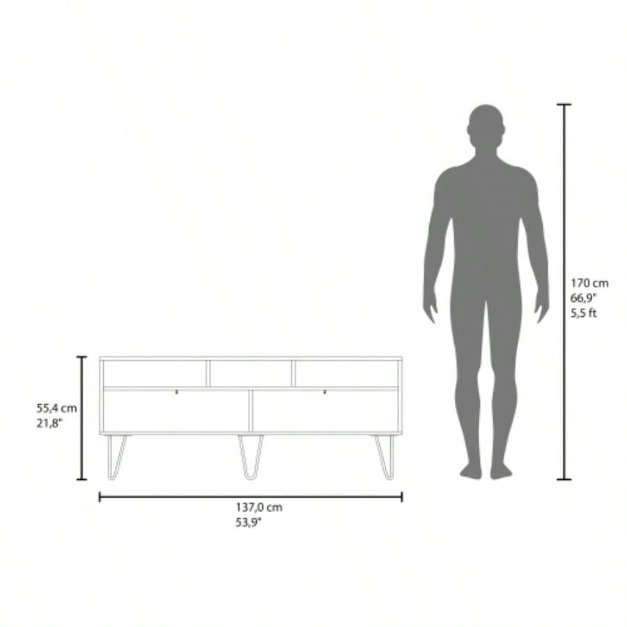 TV Stand, 2 Doors, 3 Shelves, 5