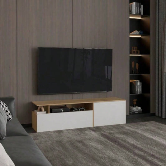 Tv Stand 60 TV Capacity, 2 Doors, 4 Shelves