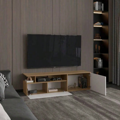 Tv Stand 60 TV Capacity, 2 Doors, 4 Shelves