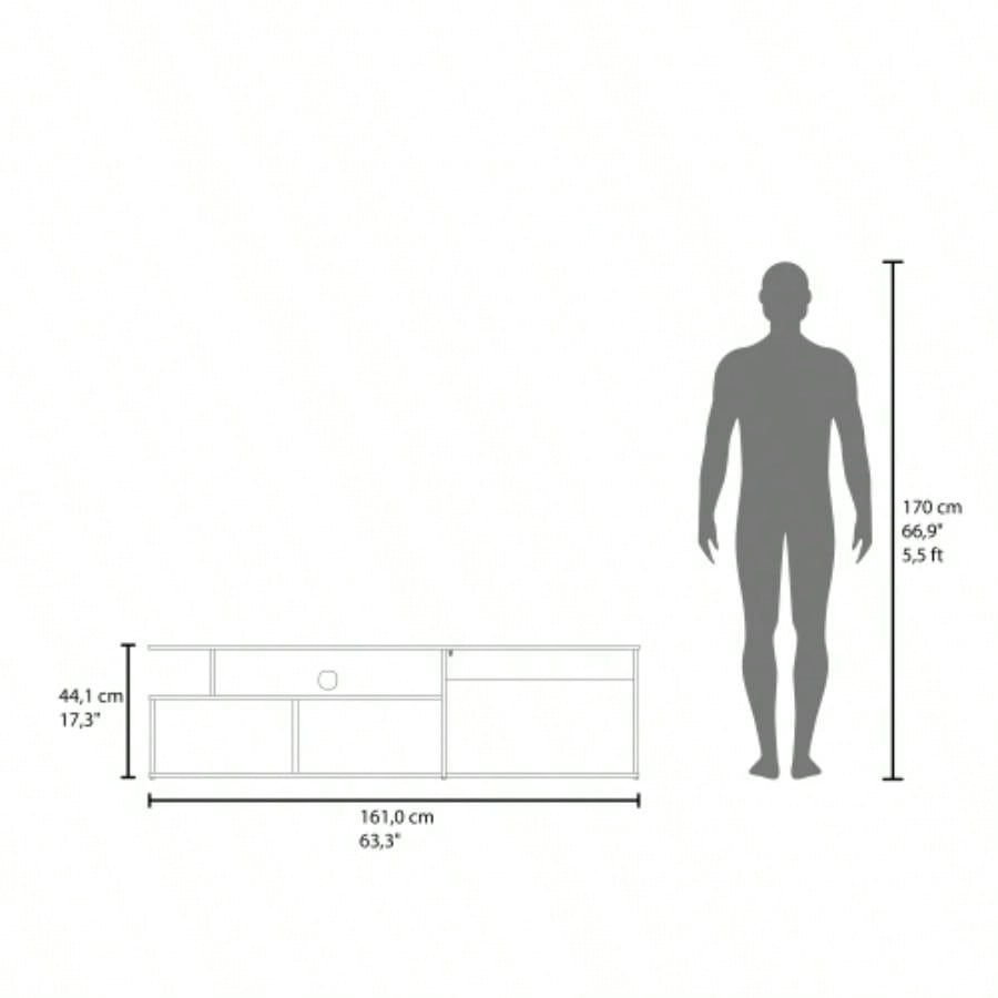 Tv Stand 60 TV Capacity, 2 Doors, 4 Shelves