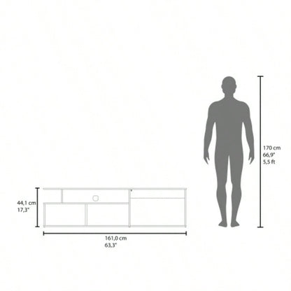Tv Stand 60 TV Capacity, 2 Doors, 4 Shelves