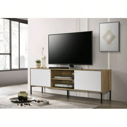 Burke 70 White and Oak 2 - Door TV Stand