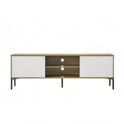 Burke 70 White and Oak 2 - Door TV Stand