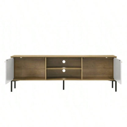 Burke 70 White and Oak 2 - Door TV Stand