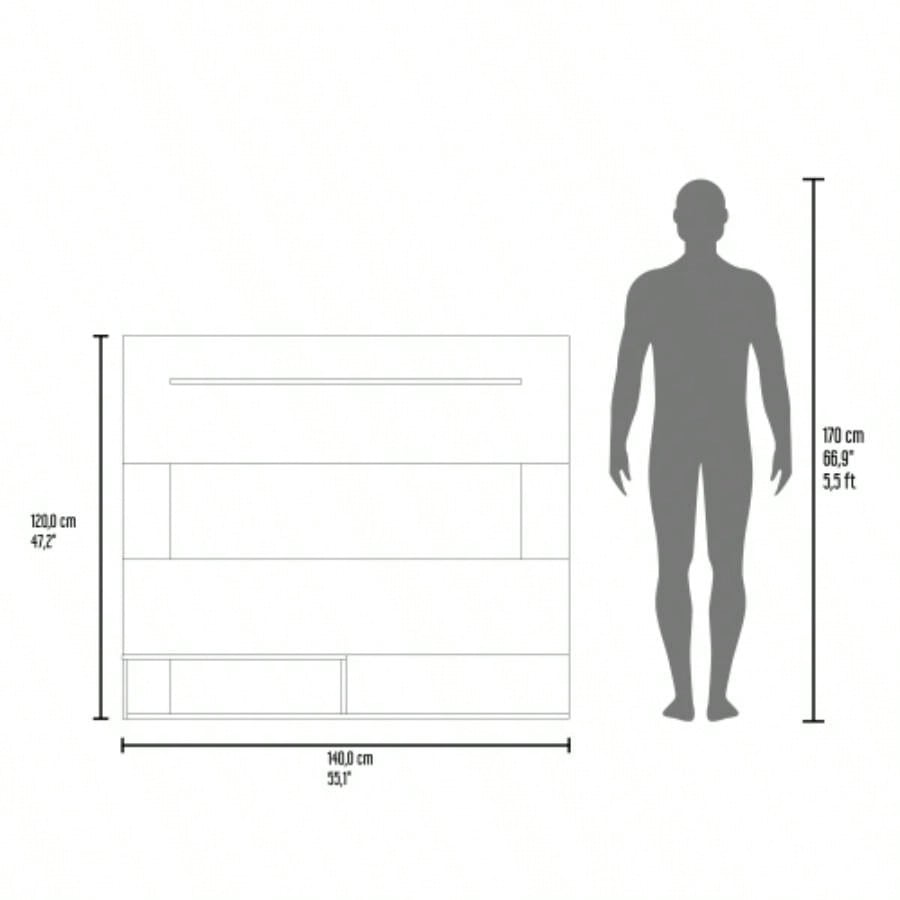 Floating Entertainment Center TVs up 55 Space TV, One Superior Shelf, Two Shelves