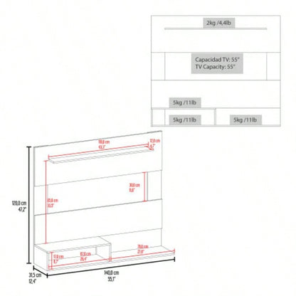 Floating Entertainment Center TVs up 55 Space TV, One Superior Shelf, Two Shelves