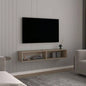 TV Stand 10.4 H, with 2 Shelves, White Oak