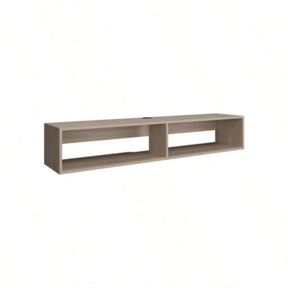 TV Stand 10.4 H, with 2 Shelves, White Oak