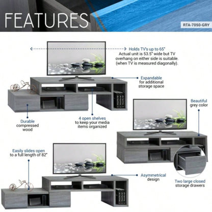 Techni Mobili Adjustable TV Stand Console TVs Up to 65