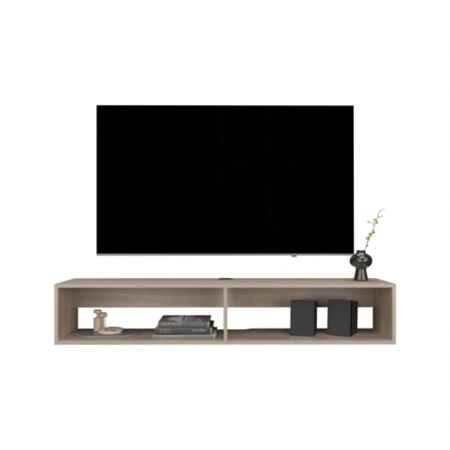 TV Stand 10.4 H, with 2 Shelves, White Oak