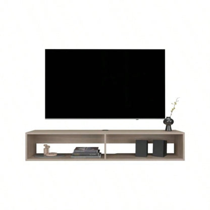 TV Stand 10.4 H, with 2 Shelves, White Oak