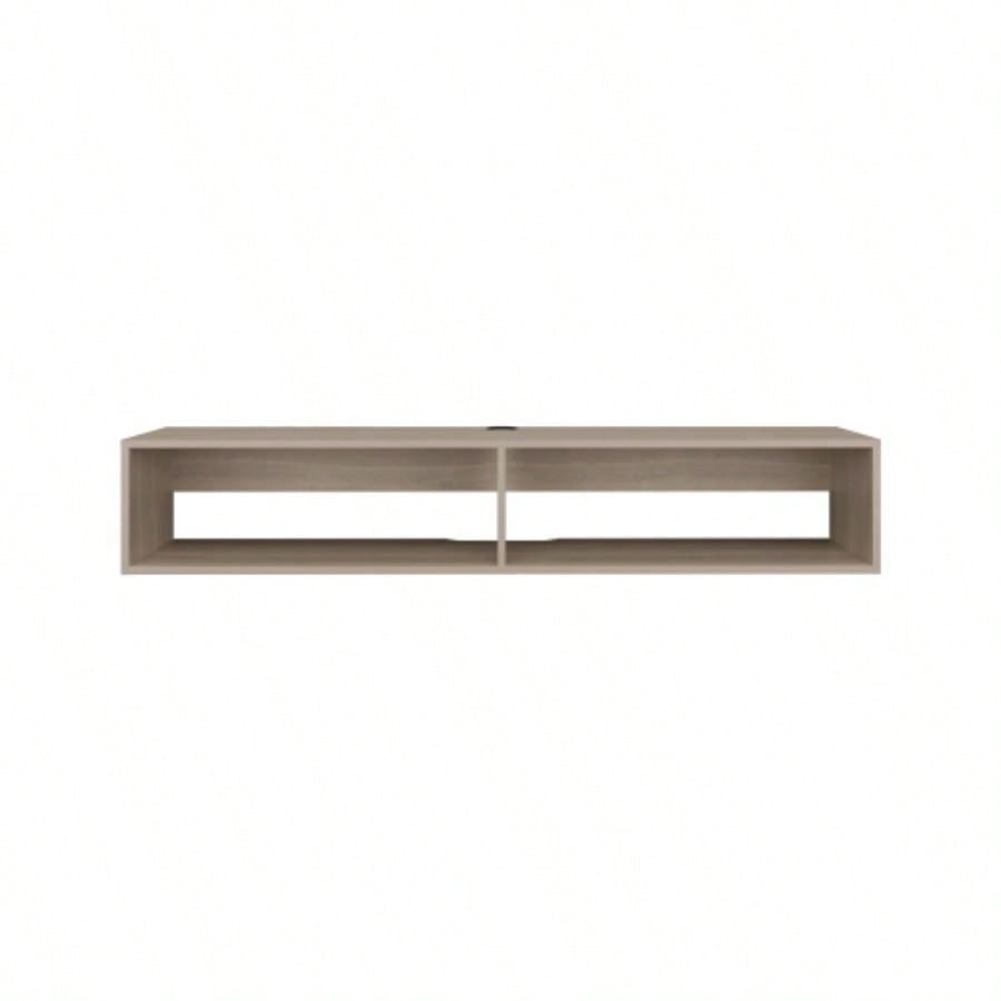 TV Stand 10.4 H, with 2 Shelves, White Oak