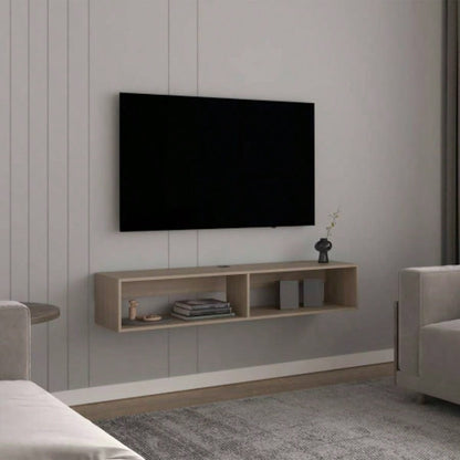 TV Stand 10.4 H, with 2 Shelves, White Oak