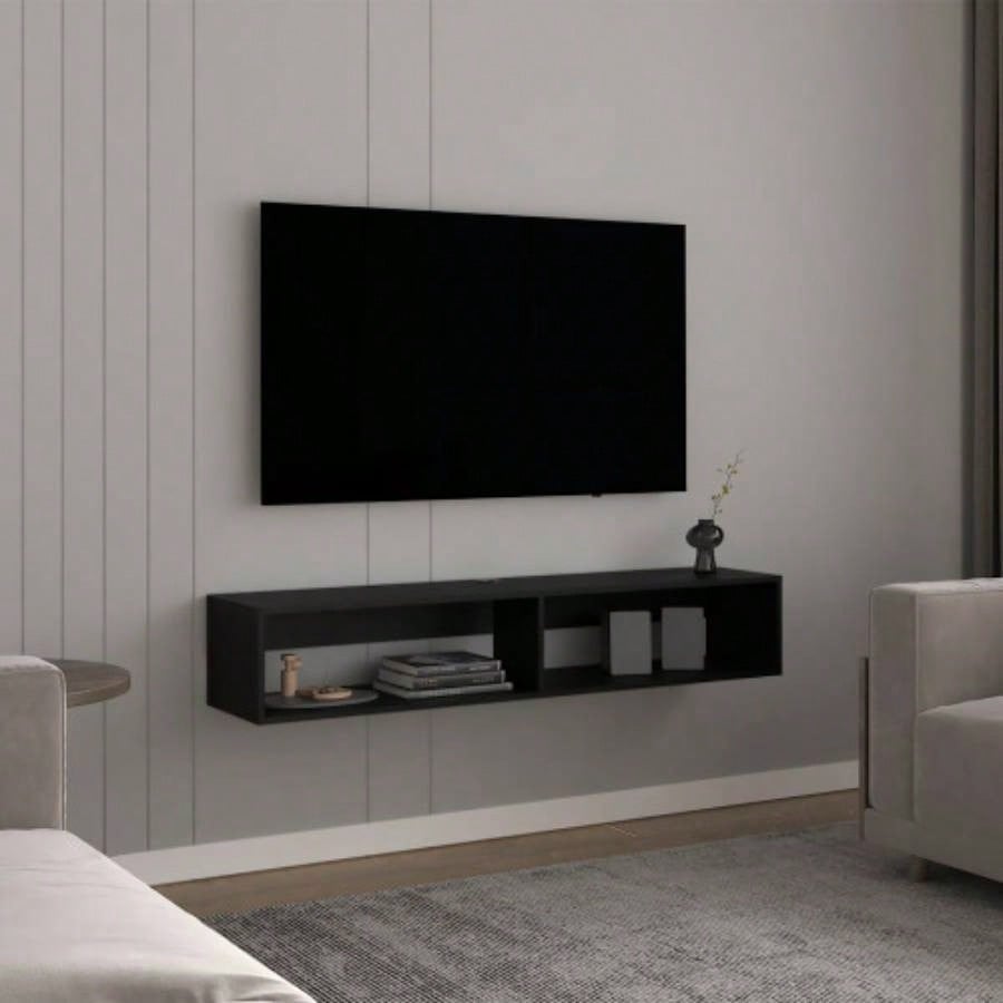TV Stand 10.4 H, with 2 Shelves, White Oak