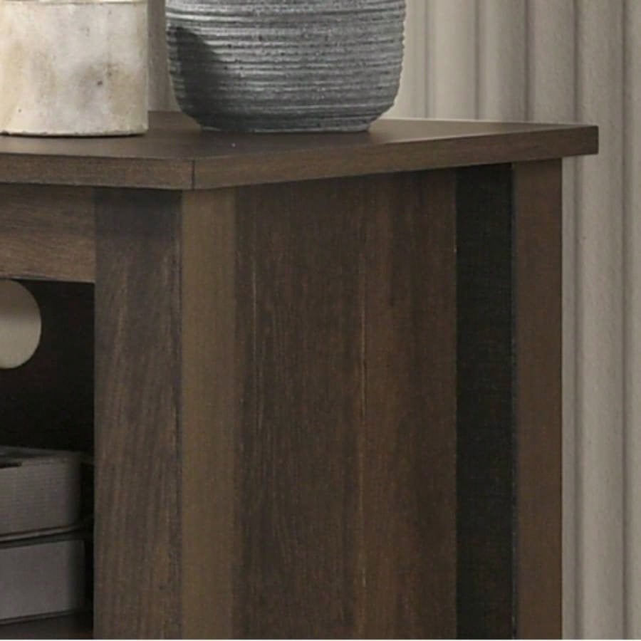 Benito Dark Dusty Brown 70 Wide TV Stand with Open Shelves and Management