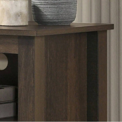 Benito Dark Dusty Brown 70 Wide TV Stand with Open Shelves and Management