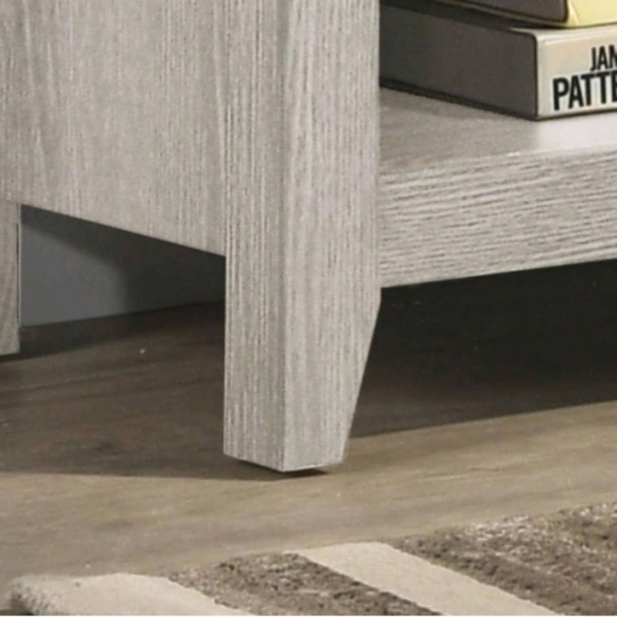 Benito Dusty Gray 70 Wide TV Stand with Open Shelves and Management