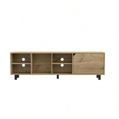 TV Stand TVs up 70 Estocolmo, Four Open Shelves, Light Oak