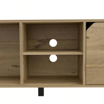 TV Stand TVs up 70 Estocolmo, Four Open Shelves, Light Oak