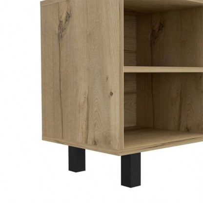 TV Stand TVs up 70 Estocolmo, Four Open Shelves, Light Oak