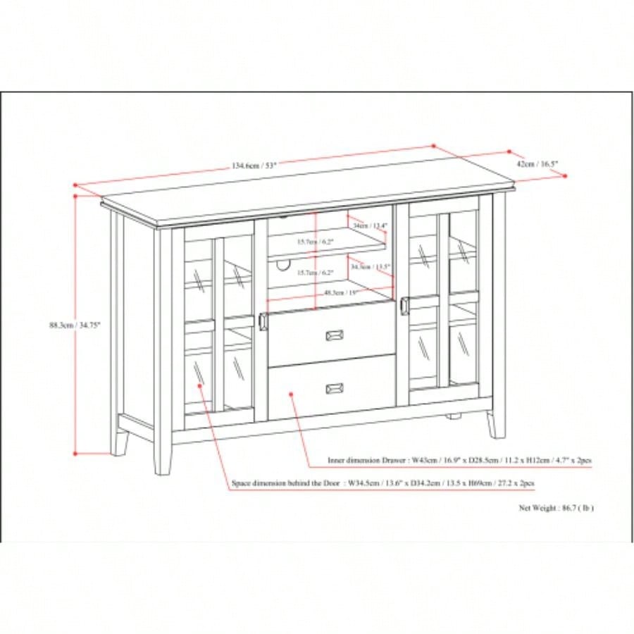Artisan - Tall TV Media Stand - Natural Aged Brown