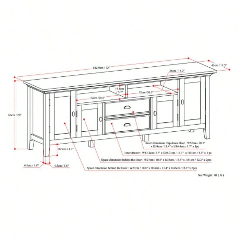 Redmond - 72 TV Media Stand - Black