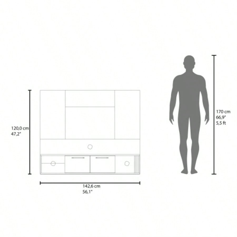 Entertainment Center, 2 Doors, 4 Shelves