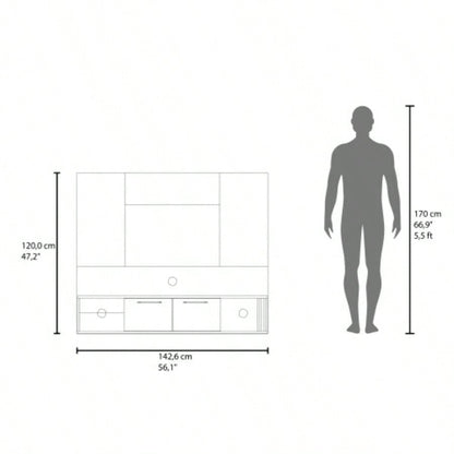 Entertainment Center, 2 Doors, 4 Shelves