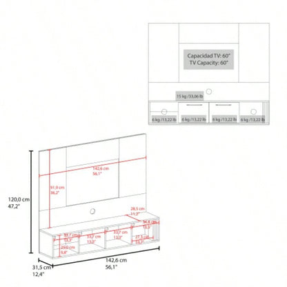 Entertainment Center, 2 Doors, 4 Shelves