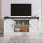 Farmhouse TV Stand wih Storage, 58 Entertainment Center with Sliding Barn Door, Wooden Media TV Console with Height Adjustable Shelves Living Room