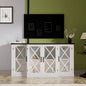 Farmhouse TV Stand wih Storage, 63 Entertainment Center, Wooden Media TV Console with Height Adjustable Shelves Living Room