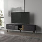 Tv Stand with 2 Doors and Open Storage, Wengue