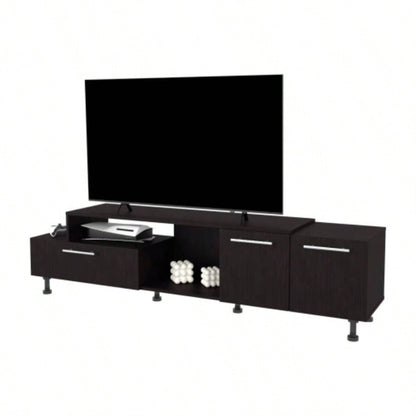 FM FURNITURE Liberty Entertainment Center with Drop - Down Door. Adjustable. Open Storage. and Two Side Cabinets. Wengue