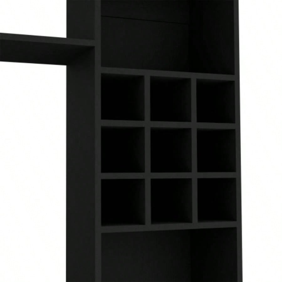 Entertainment Center TVs up 78 Double Door Cabinet, Storage Spaces, Six External Shelves, Black