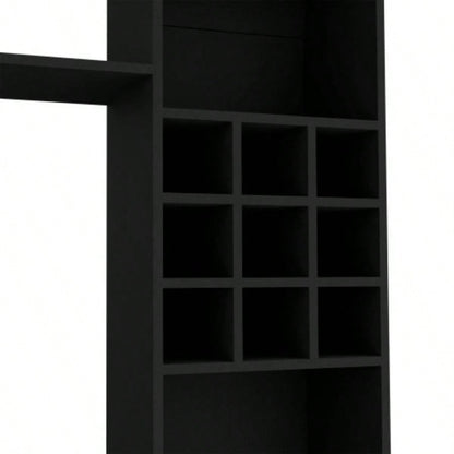 Entertainment Center TVs up 78 Double Door Cabinet, Storage Spaces, Six External Shelves, Black