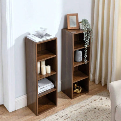 8 - Tier Media Tower Rack, CD DVD Slim Storage Cabinet with Adjustable Shelves, Tall Narrow Bookcase Display Bookshelf Home Office, Multi - functional double - decker bookcase