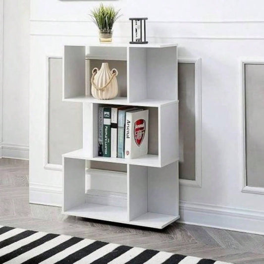 White three - layer simple household bookshelf